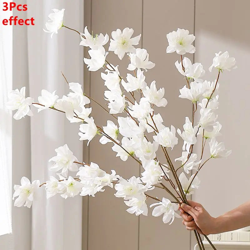 1/3Pcs Sakura Artificial Flowers Bouquet for Garden Party Wedding Marriage Decor Home Room Decor Fake Flowers Vase Ornaments