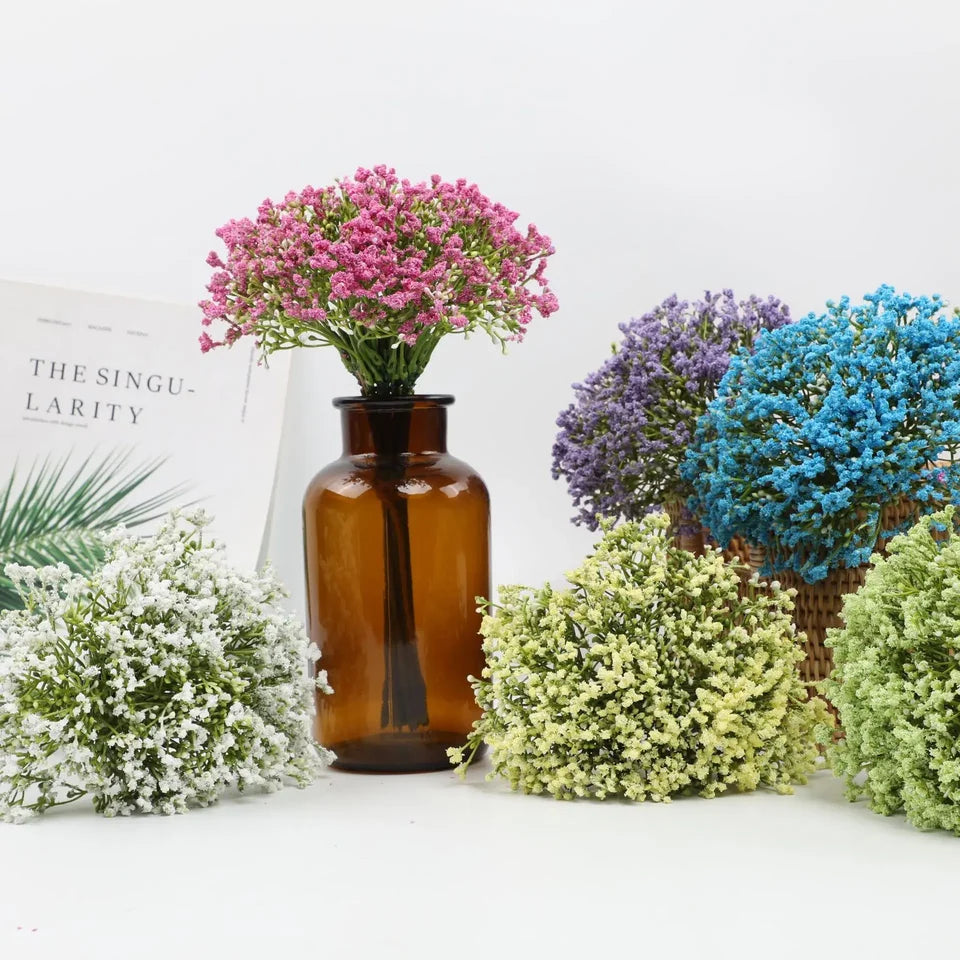 12PCS/set Artificial Gypsophila Flower Wedding Bride Holding Flowers Feeling Gypsophila Bunch Fake Flower Bouquet