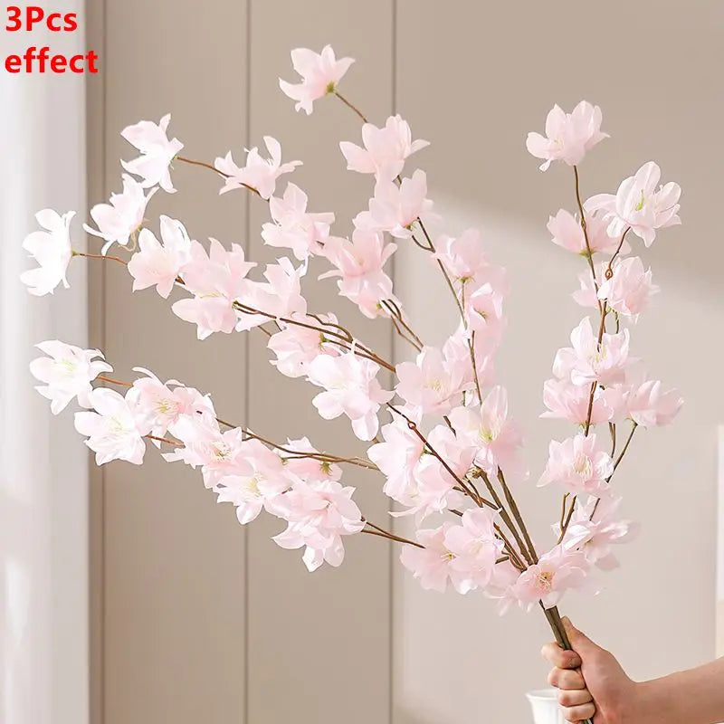 1/3Pcs Sakura Artificial Flowers Bouquet for Garden Party Wedding Marriage Decor Home Room Decor Fake Flowers Vase Ornaments