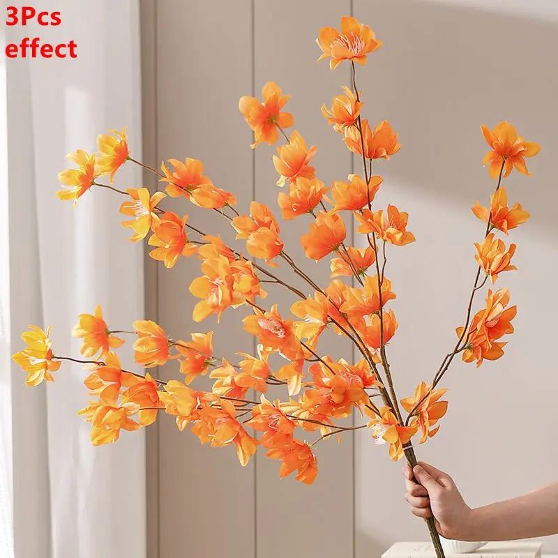 1/3Pcs Sakura Artificial Flowers Bouquet for Garden Party Wedding Marriage Decor Home Room Decor Fake Flowers Vase Ornaments