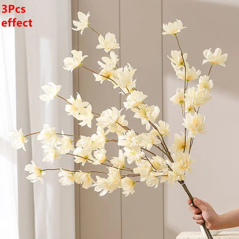 1/3Pcs Sakura Artificial Flowers Bouquet for Garden Party Wedding Marriage Decor Home Room Decor Fake Flowers Vase Ornaments
