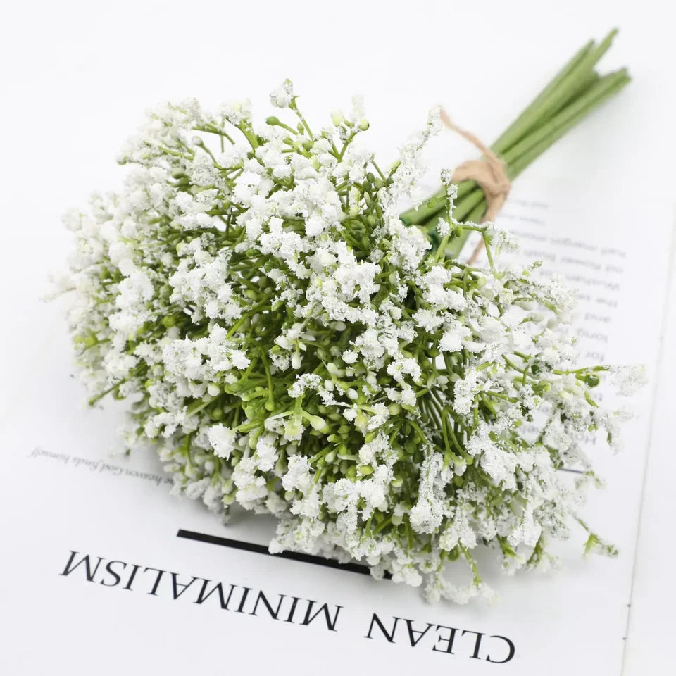12PCS/set Artificial Gypsophila Flower Wedding Bride Holding Flowers Feeling Gypsophila Bunch Fake Flower Bouquet