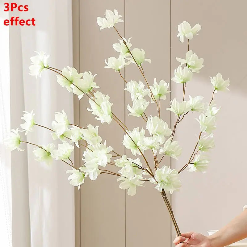 1/3Pcs Sakura Artificial Flowers Bouquet for Garden Party Wedding Marriage Decor Home Room Decor Fake Flowers Vase Ornaments
