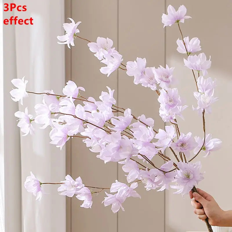 1/3Pcs Sakura Artificial Flowers Bouquet for Garden Party Wedding Marriage Decor Home Room Decor Fake Flowers Vase Ornaments