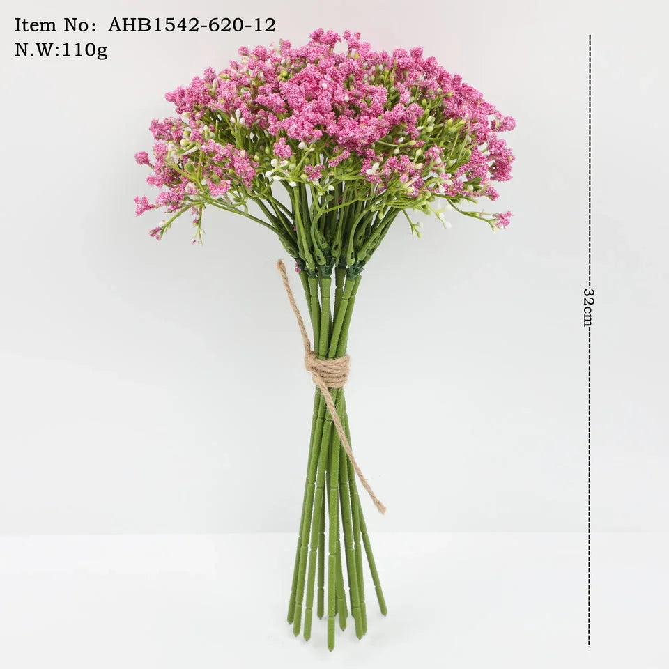 12PCS/set Artificial Gypsophila Flower Wedding Bride Holding Flowers Feeling Gypsophila Bunch Fake Flower Bouquet