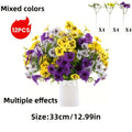 12pc Artificial Pansy Flowers Spring Flower for Outside Planter Front Door Porch Yard Patio Window Box Home Outdoor Garden Decor