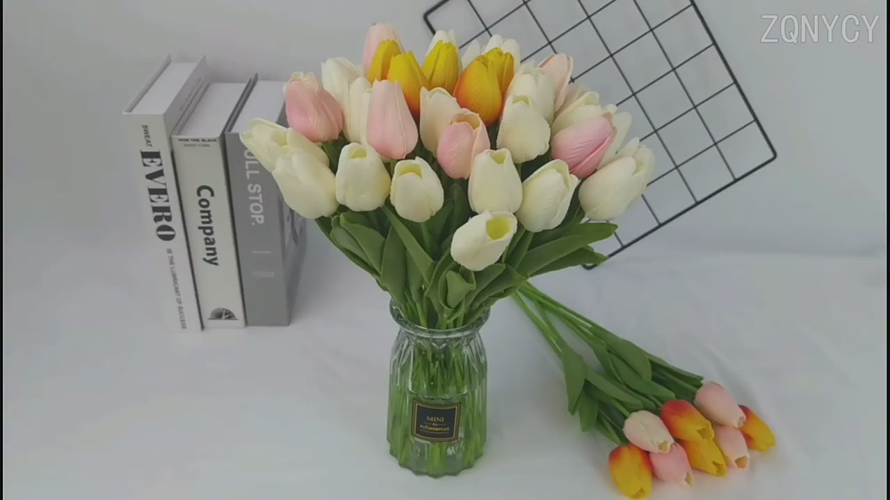 10PCS Tulip Artificial Flower Real Touch Artificial Bouquet PE Fake Flower for Wedding Decoration Flowers Home Garden Decor